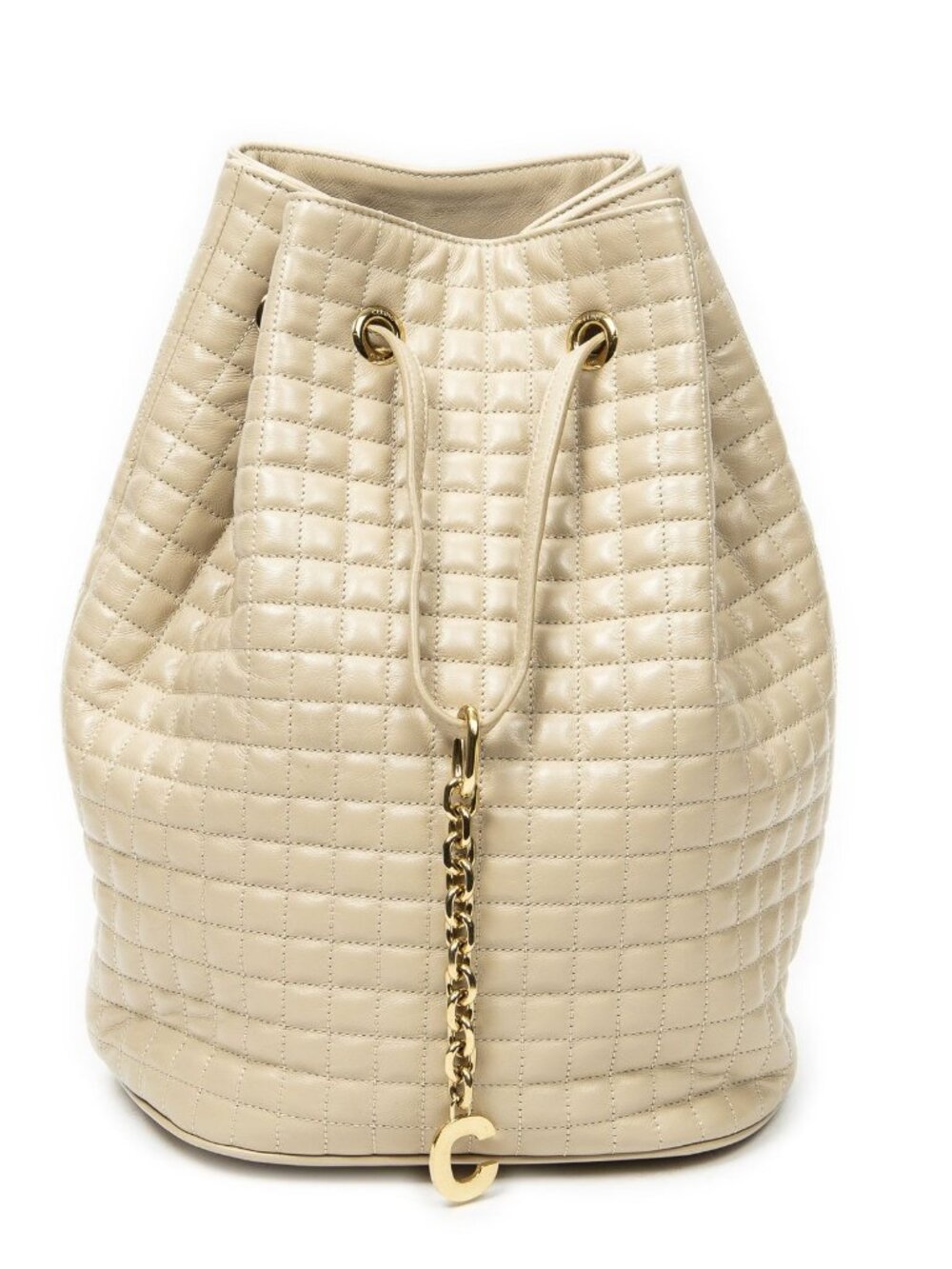 Celine Small C Backpack Beige Matelasse Calfskin